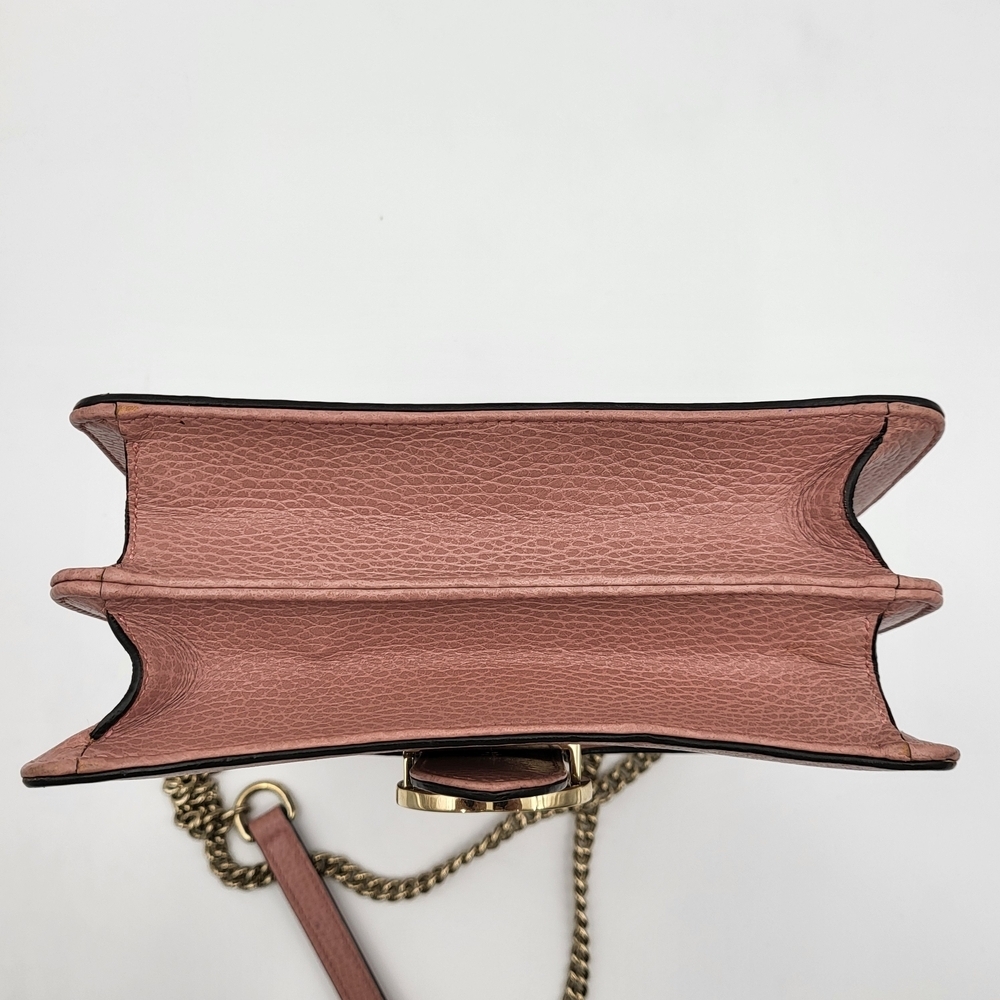 Gucci Interlock GG logo soft Pink Crossbody Bag with Gold Chain - Picture 6 of 15